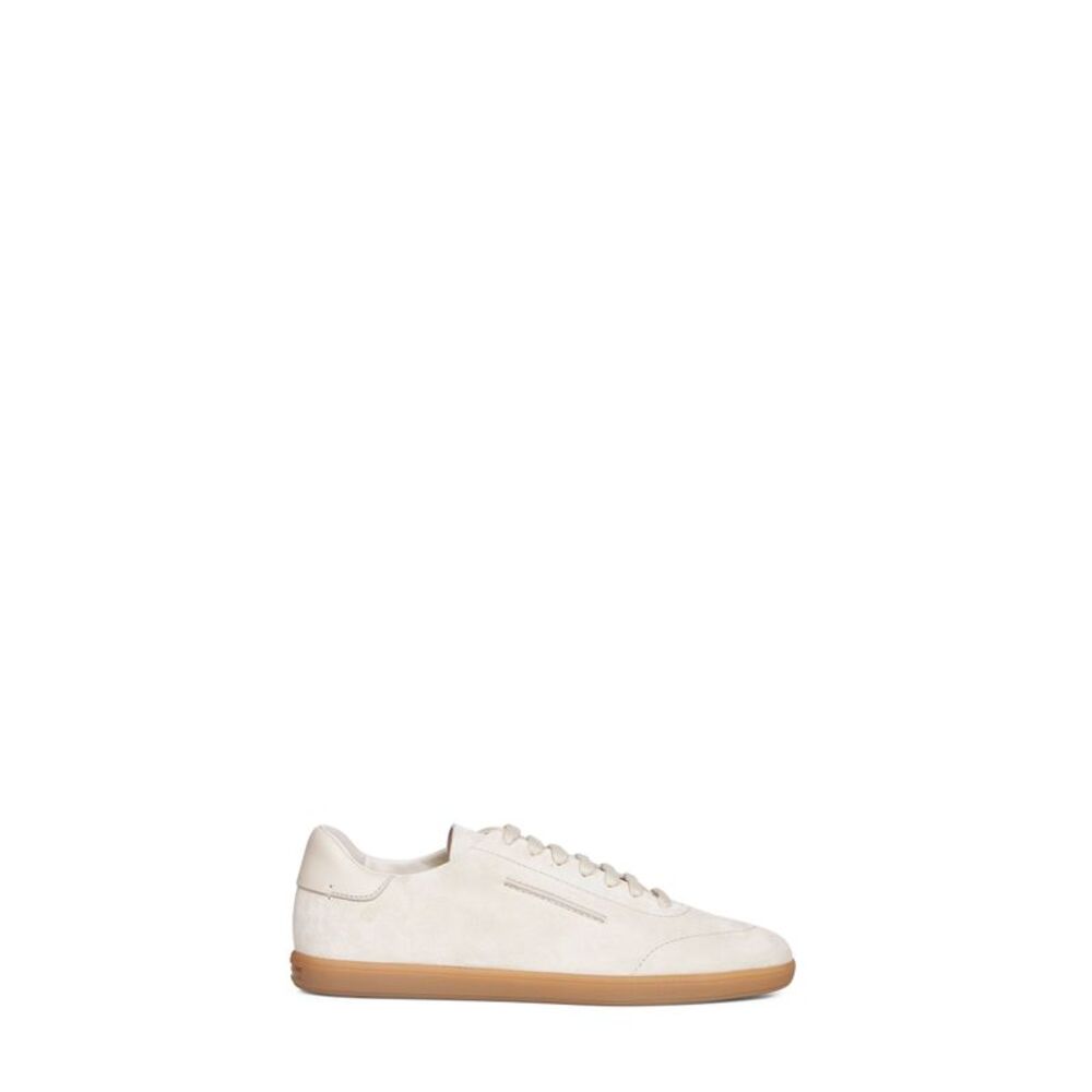 Zegna Men White Suede 232 Low-Top Sneakers